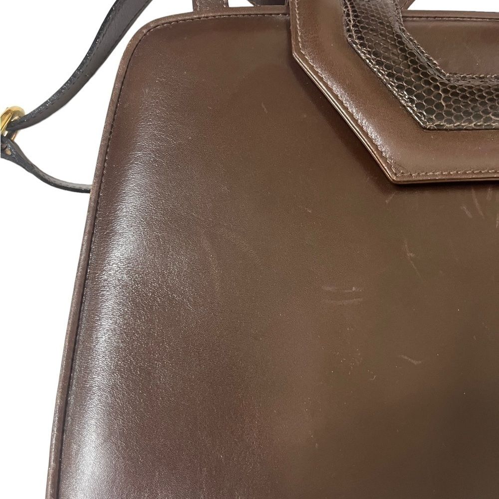SALVATORE FERRAGAMO Vintage Brown Leather Shoulder Bag - Picture 5 of 14